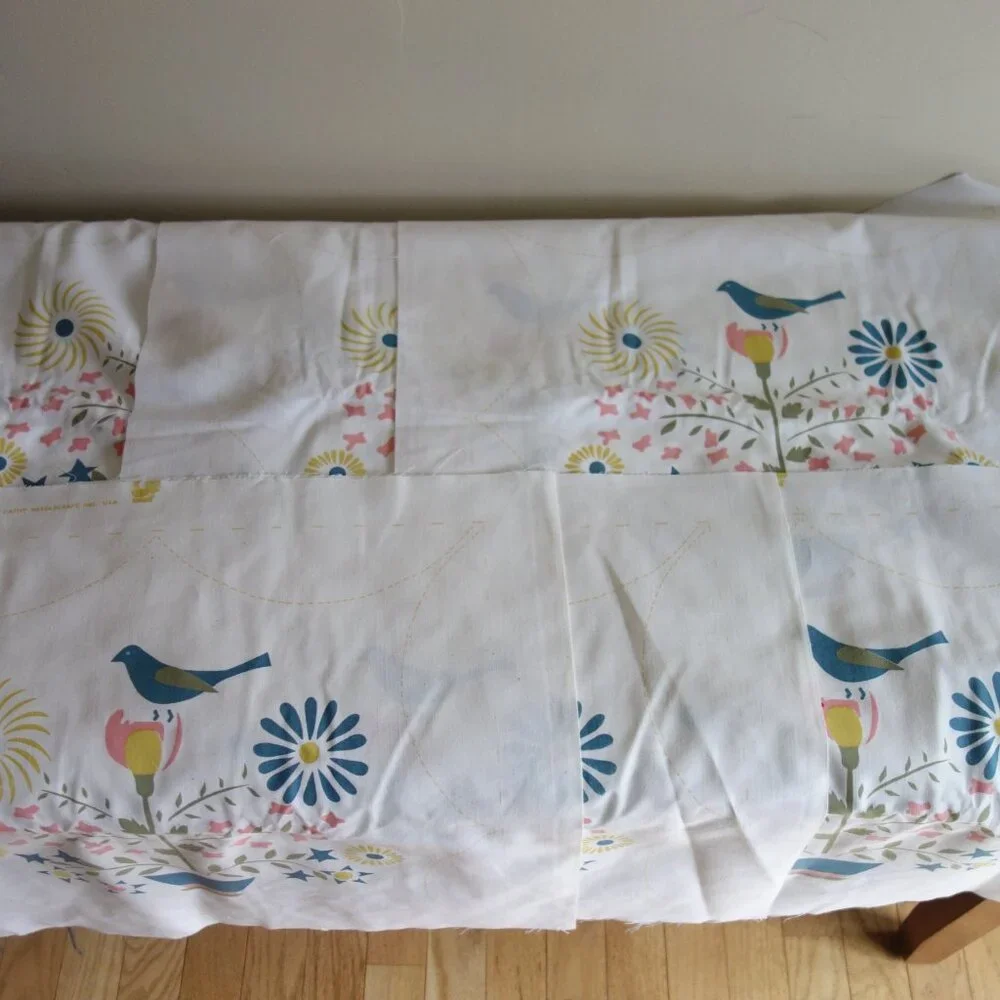 Lot of 6 Vtg 1986 Fabric Square Pillow Blocks by CATHY NEEDLECRAFT
